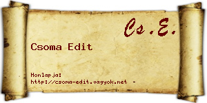 Csoma Edit névjegykártya
